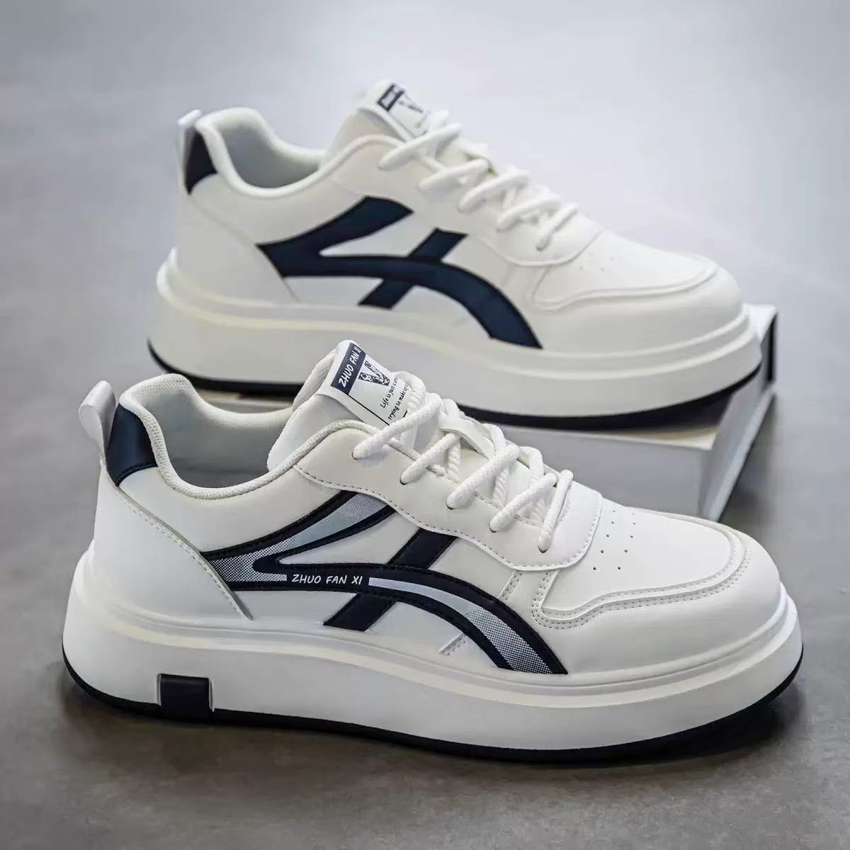 Gedämpfte Freizeitschuhe für Herren mit Schnürung & Colorblocking detail 3