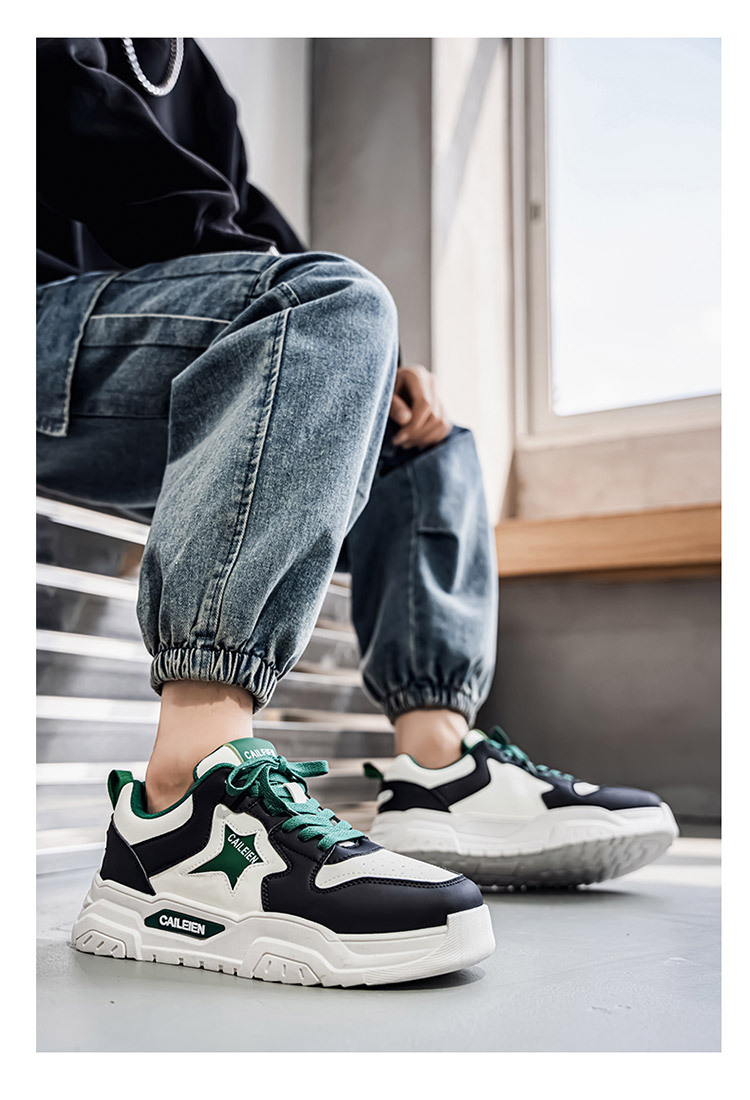 Sneakers casual da uomo stringate color-block detail 10