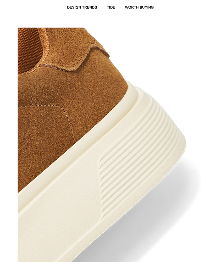 Unisex Plateau-Freizeitschuhe aus Wildleder mit Dämpfung und Schnürung detail 4