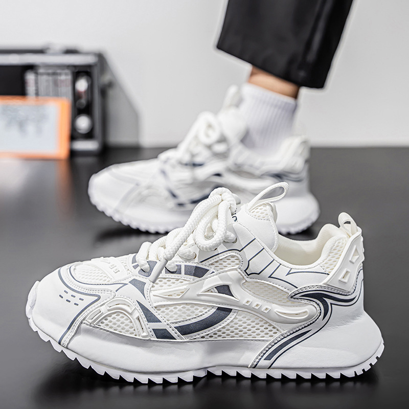 Baskets casual respirantes en mesh à blocs de couleurs pour homme 3