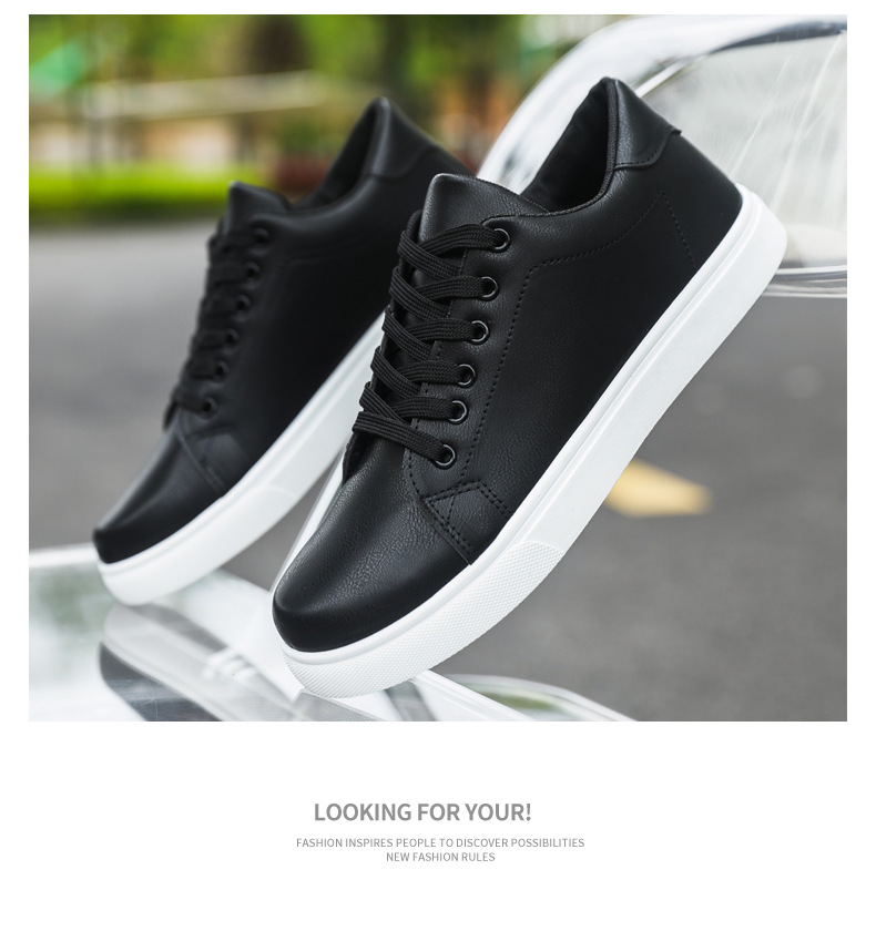 Men's PU Leather Lace-Up Non-Slip Casual Shoes detail 14