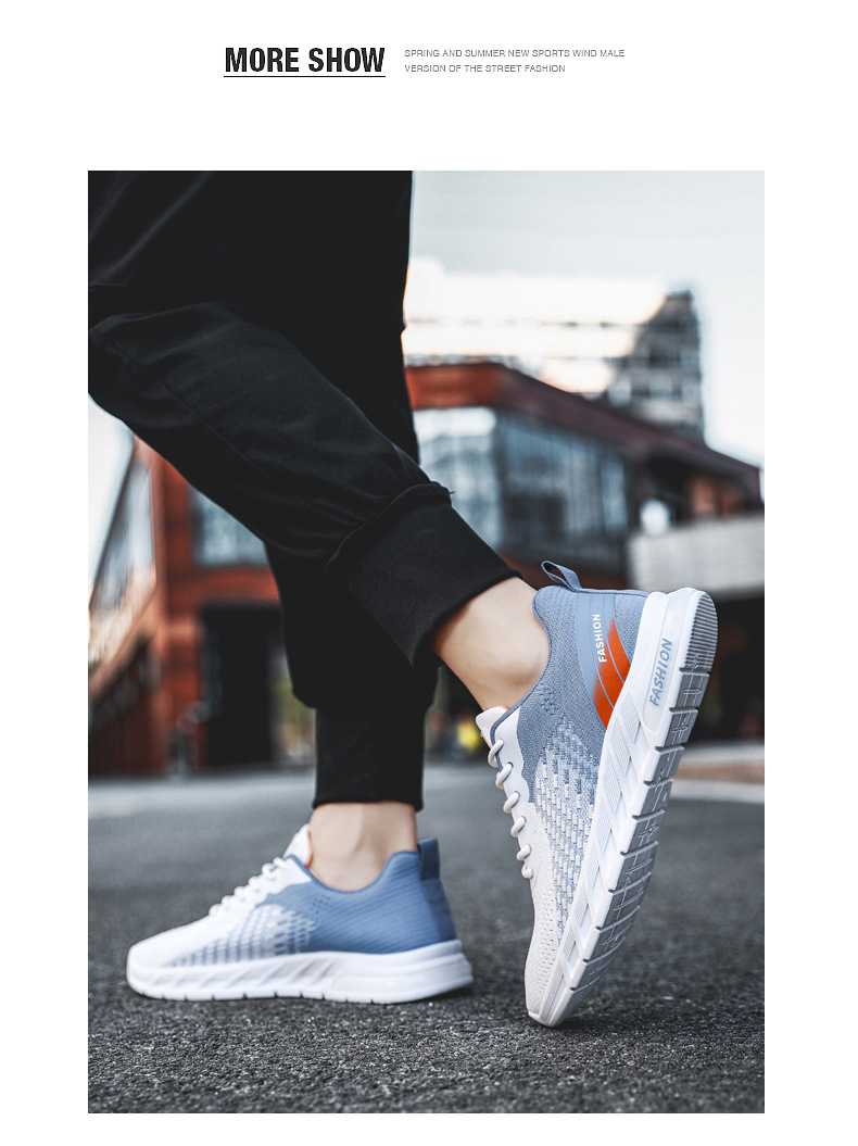 Men's Breathable Mesh Lace-Up Running Shoes detail 10
