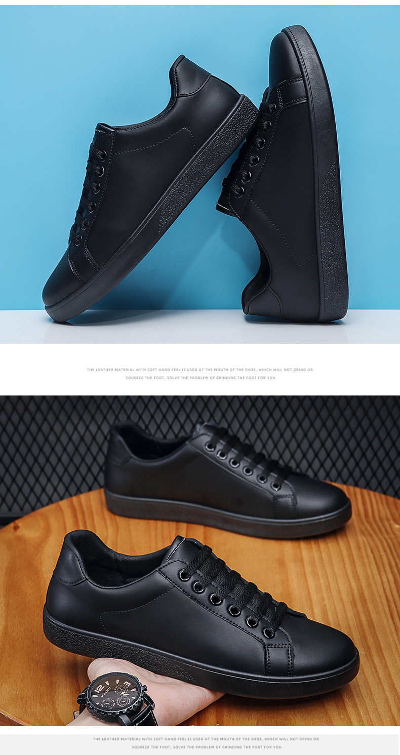 Minimalistische PU-Leder Freizeitschuhe für Herren zum Schnüren detail 8