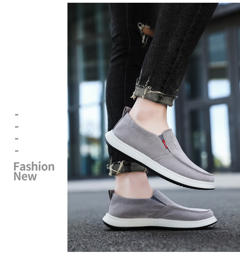 Men's Breathable Canvas Slip-On Casual Shoes detail 1