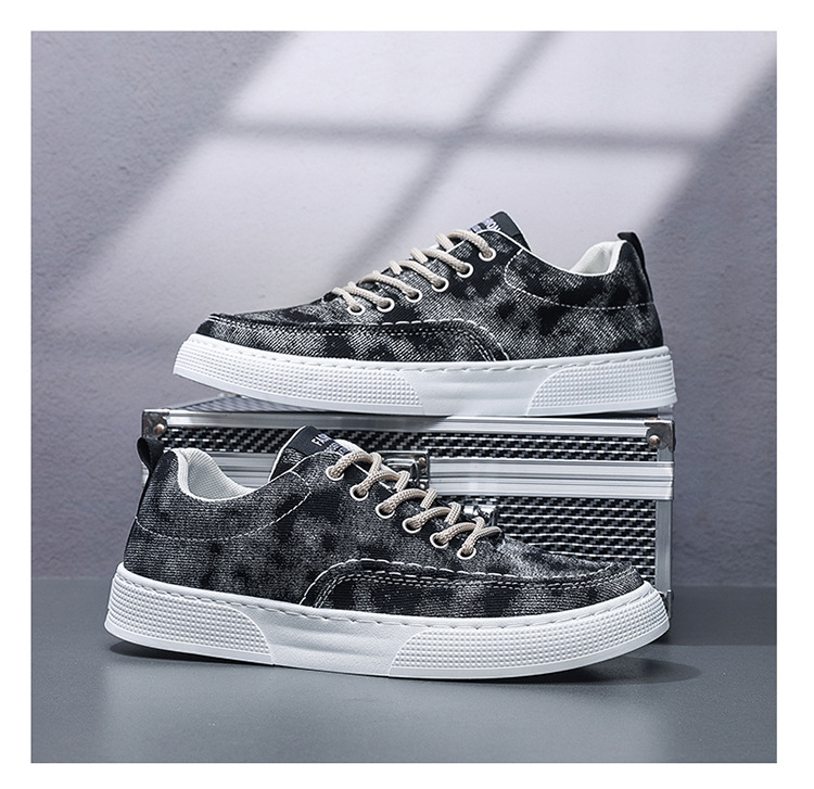 Men's Breathable Canvas Lace-Up Platform Casual Shoes detail 6