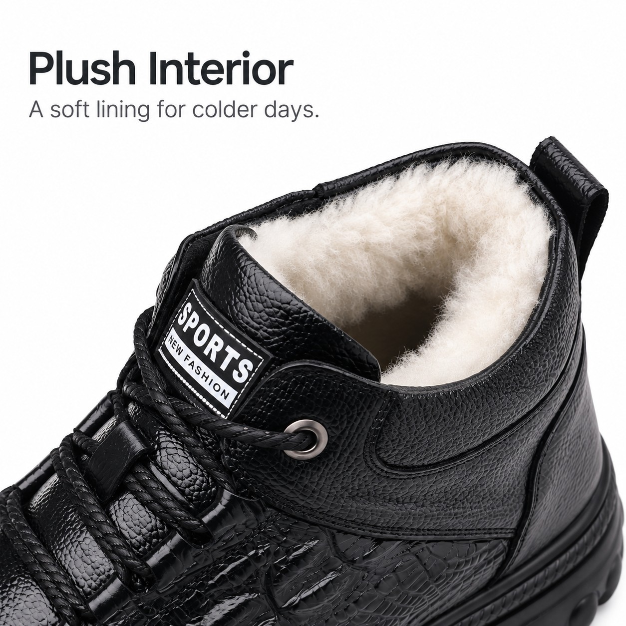 Men's Full-Grain Leather Lug-Sole Lace-Up Boots detail 2