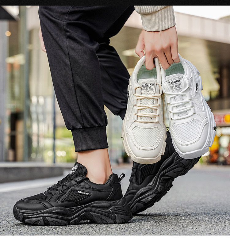 Baskets casual à plateforme et lacets respirantes pour homme detail 2
