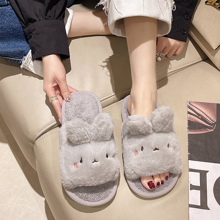 Women's Cozy Plush Open-Toe Slippers detail 6