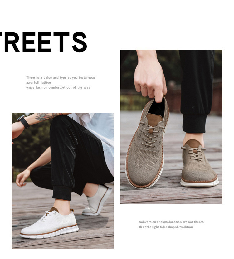 Atmungsaktive Strick-Freizeitschuhe für Herren mit Schnürung detail 1