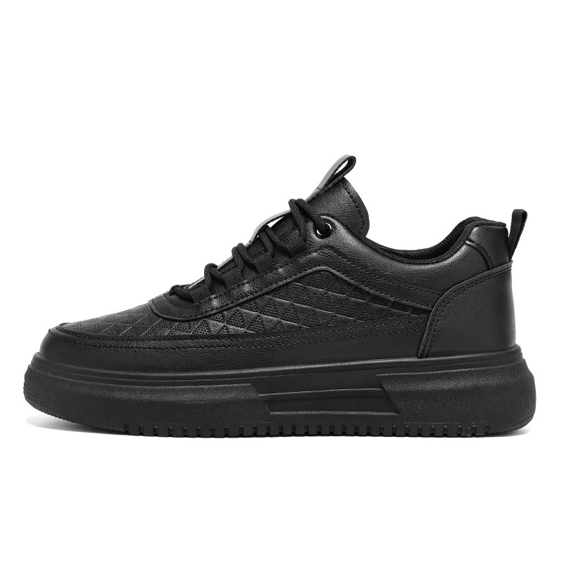 Men's Platform Lace-Up PU Leather Casual Shoes 6
