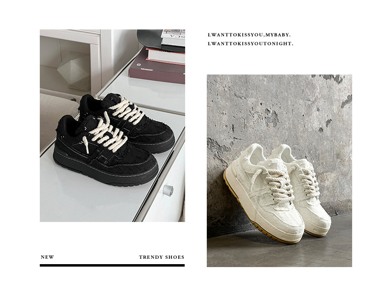 Unisex Plateau-Freizeitschuhe im Distressed-Look mit Schnürung detail 7