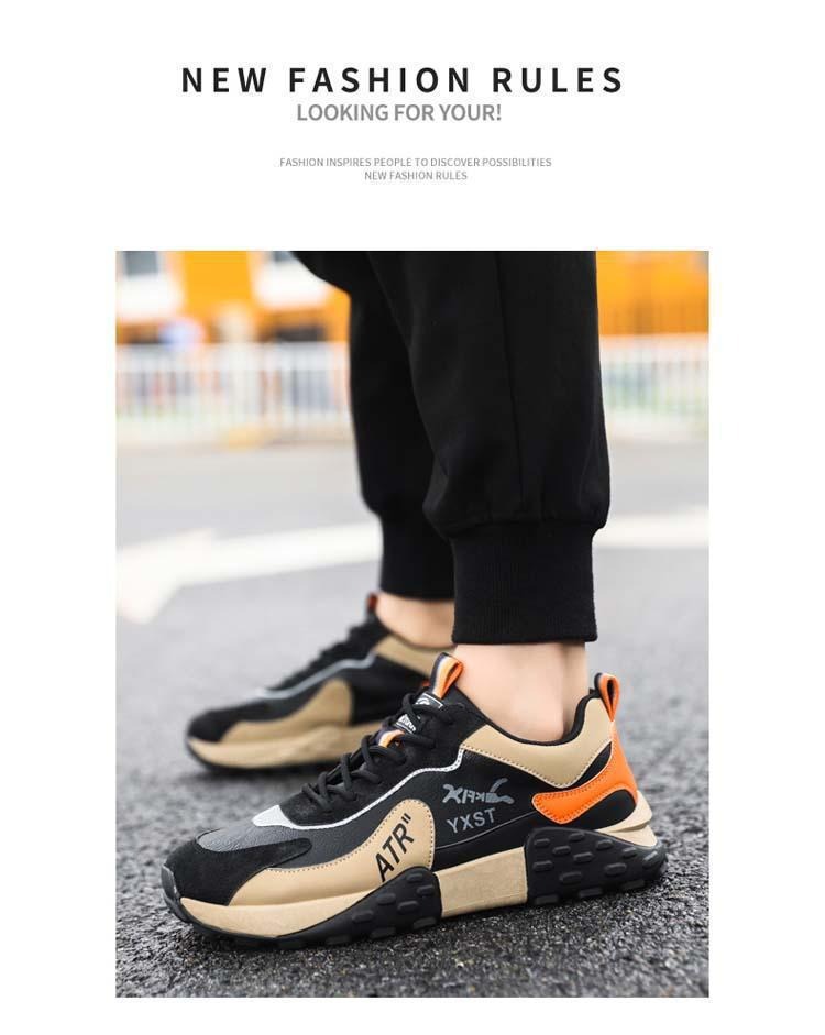 Chaussures casual pour homme à lacets et semelle amortissante, color-block detail 7