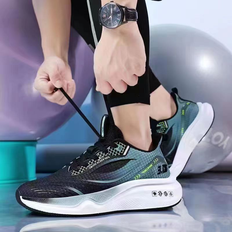 Men's Breathable Cushioned Mesh Running Shoes detail 1