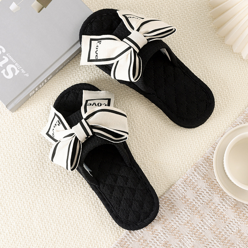 Two-layer cloth bottom Japanese style bow white+black