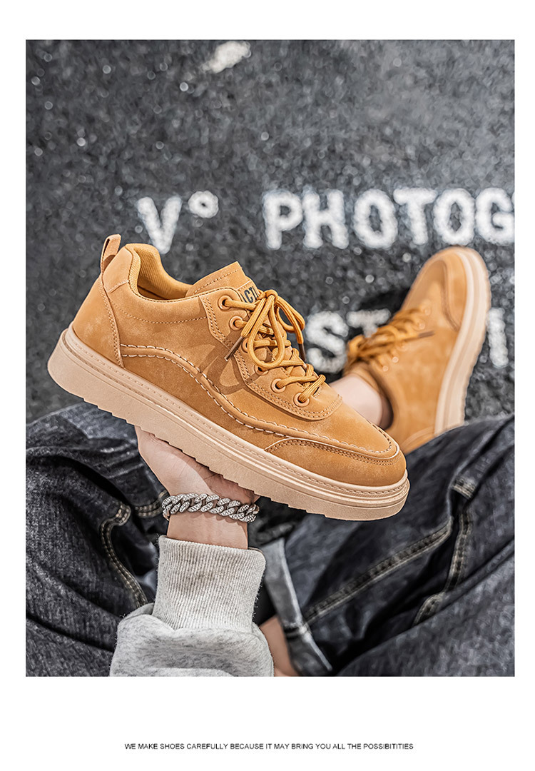 Gedämpfte Plateau-Freizeitschuhe für Herren mit Schnürung detail 9