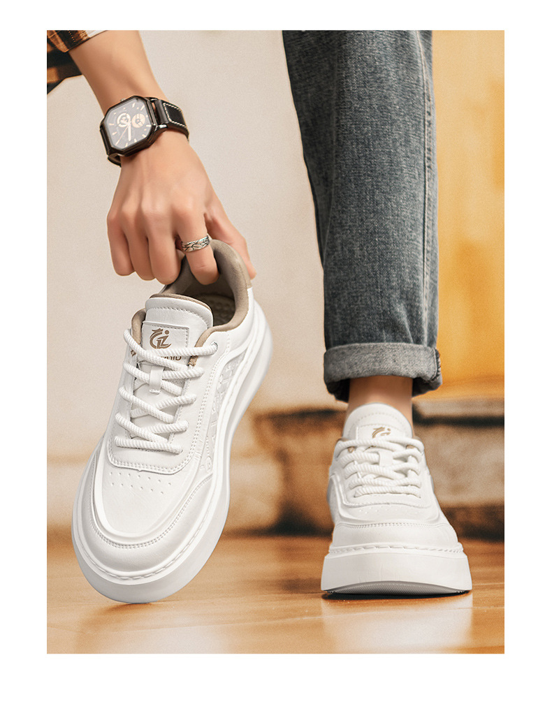 Herren Plateau-Freizeitschuhe zum Schnüren detail 4
