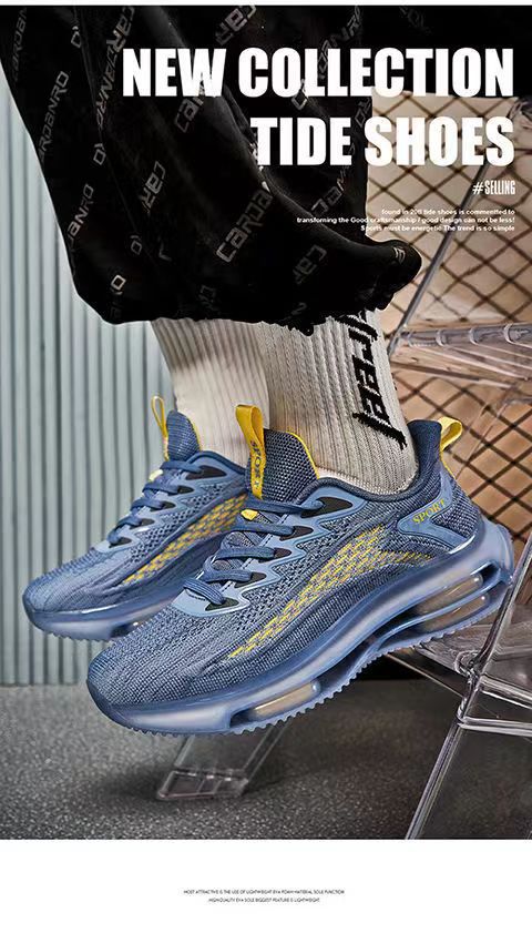 Atmungsaktive Herren-Laufschuhe mit dämpfender Plateausohle detail 1