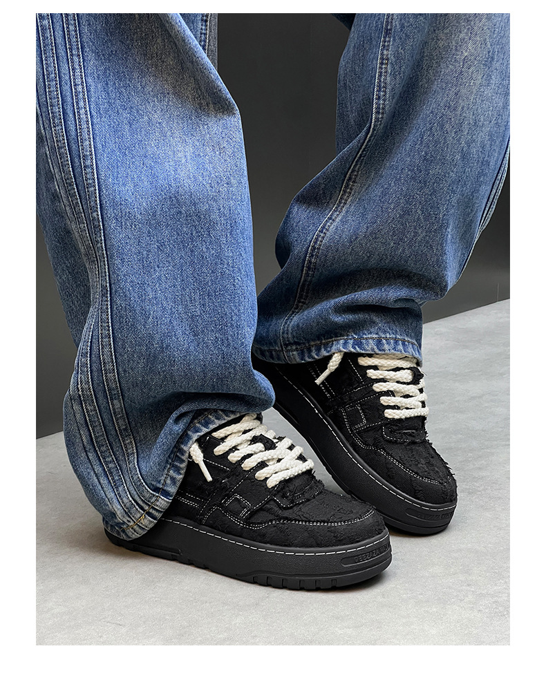 Unisex Plateau-Freizeitschuhe im Distressed-Look mit Schnürung detail 10