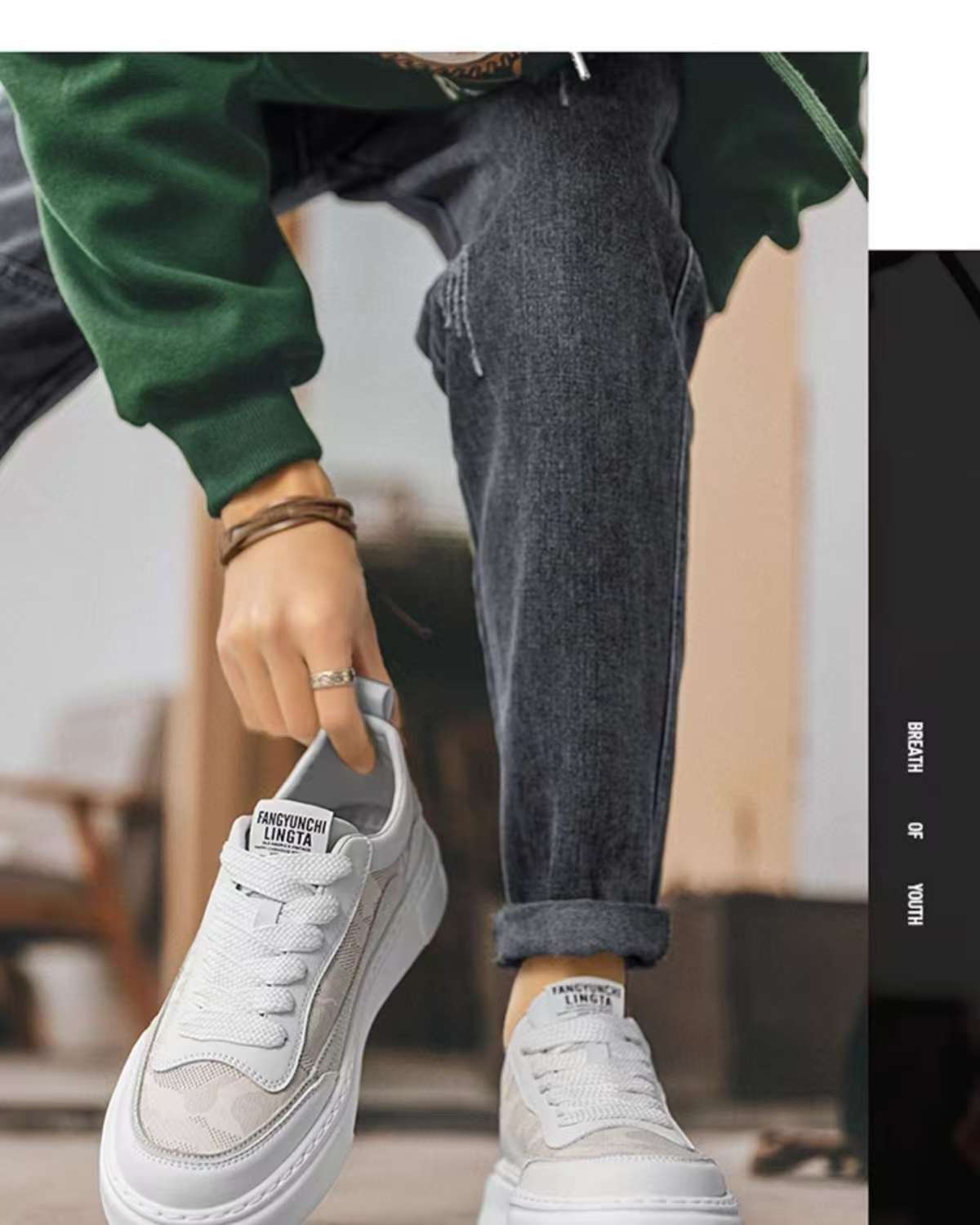 Scarpe casual da uomo stringate e traspiranti con plateau detail 4