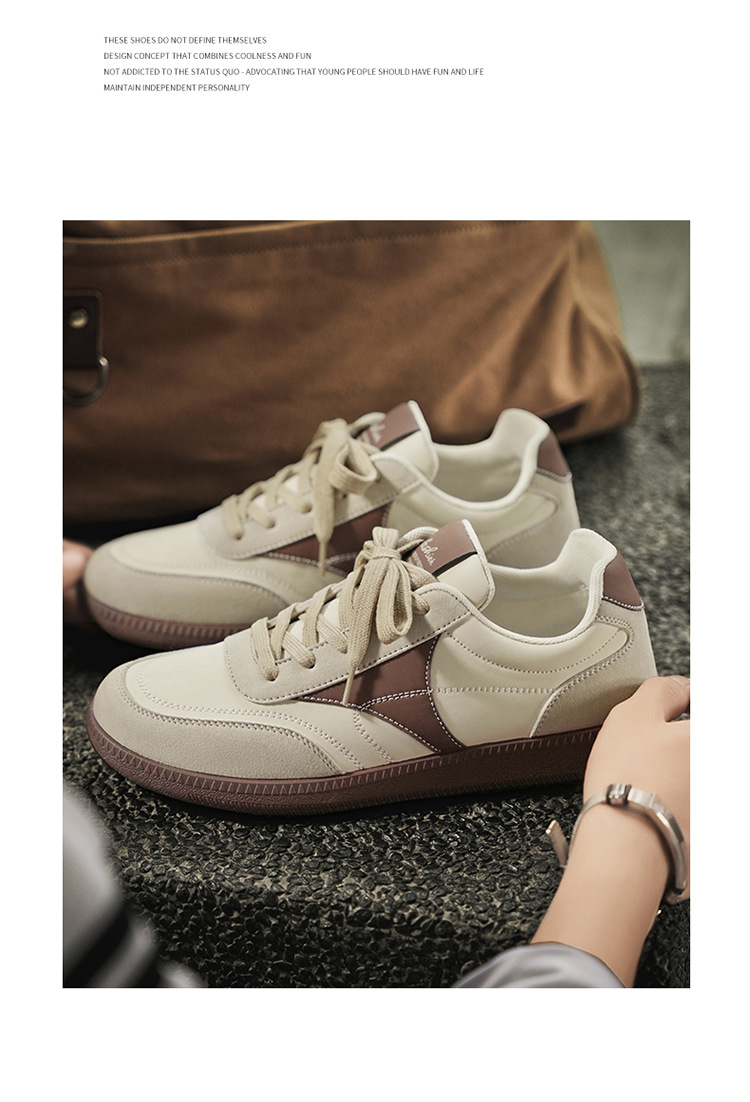 Sneakers casual da uomo stringate stile retrò con design colorblock detail 1