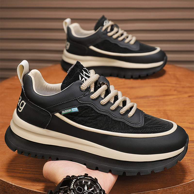 Men's Colorblock Platform Lace-Up Casual Shoes 3