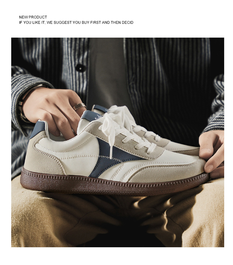 Sneakers casual da uomo stringate stile retrò con design colorblock detail 5