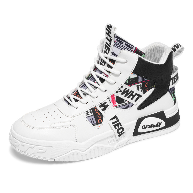 Sneakers alte da uomo stringate Scarpe casual da strada antiscivolo 6
