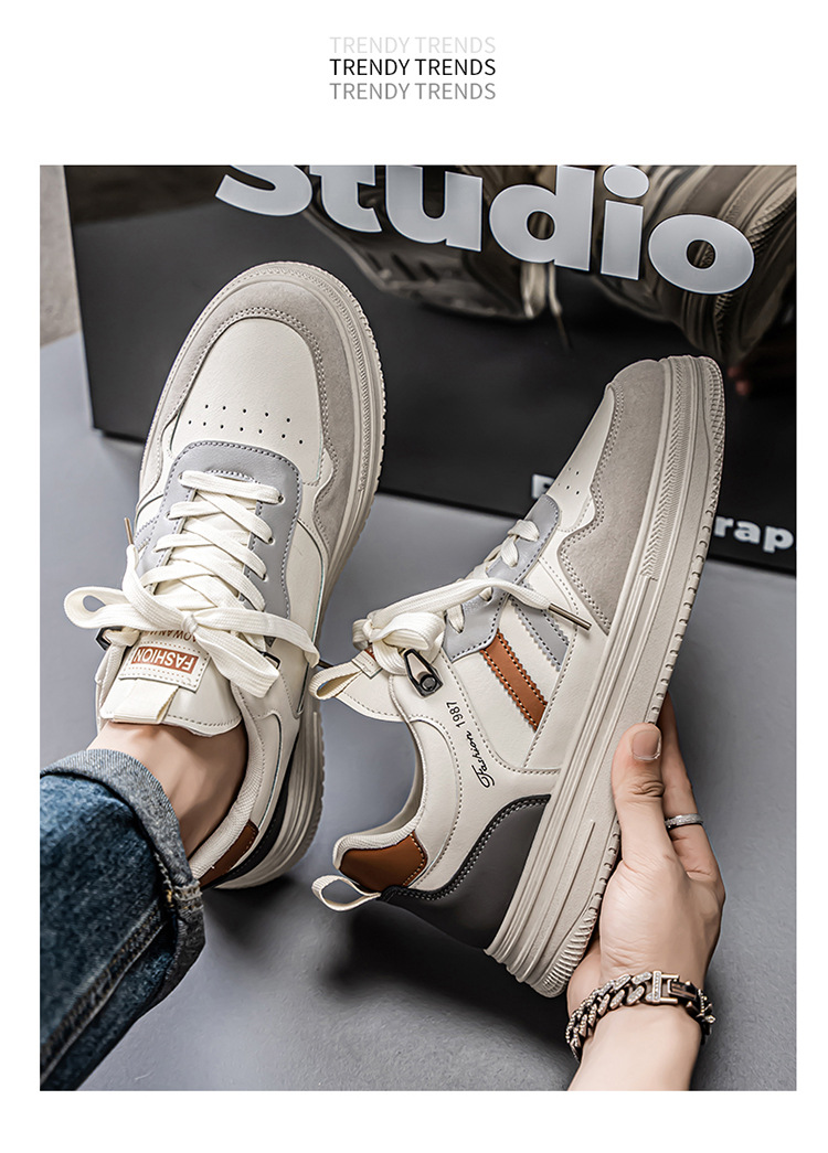 Zapatos casuales de hombre con cordones transpirables estilo color block detail 10