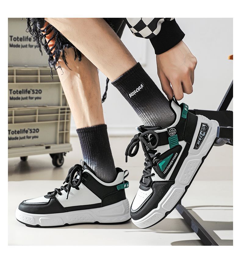 Men's Colorblock Cushioned Lace-Up Casual Shoes detail 10