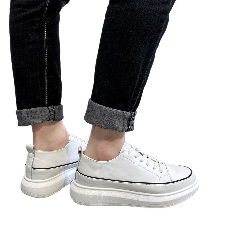 Plateau-Freizeitschuhe für Herren aus PU-Leder zum Schnüren 6