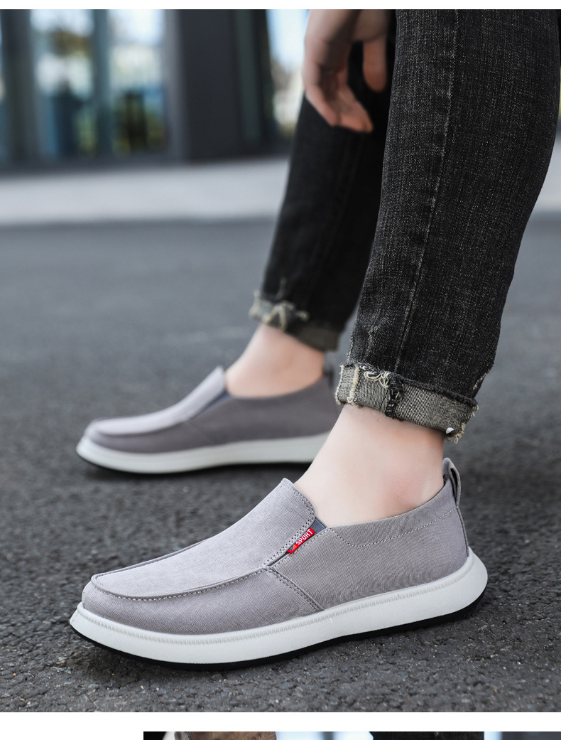 Men's Breathable Canvas Slip-On Casual Shoes detail 4