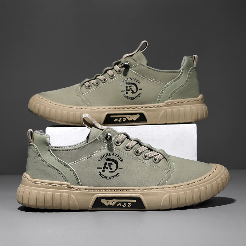 Men's Breathable Canvas Lace-Up Casual Shoes detail 6