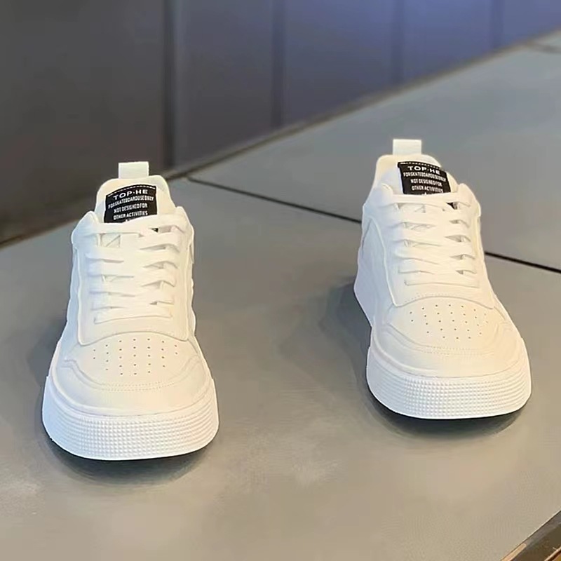 Unisex Lace-Up PU Leather Casual Sneakers detail 10