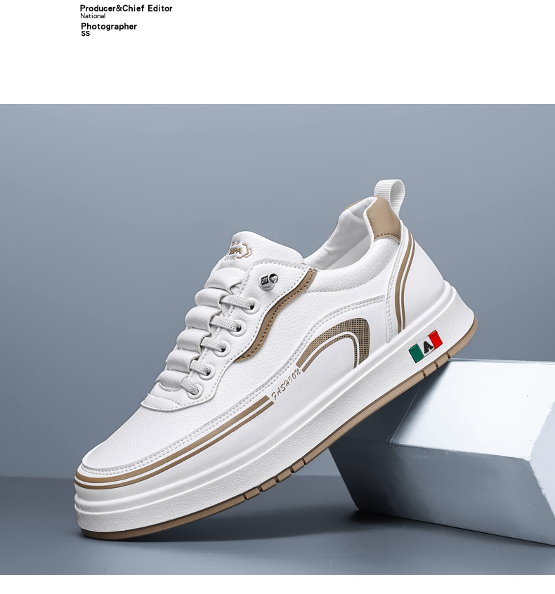 Rutschfeste PU-Leder Freizeitschuhe für Herren mit Schnürung detail 8