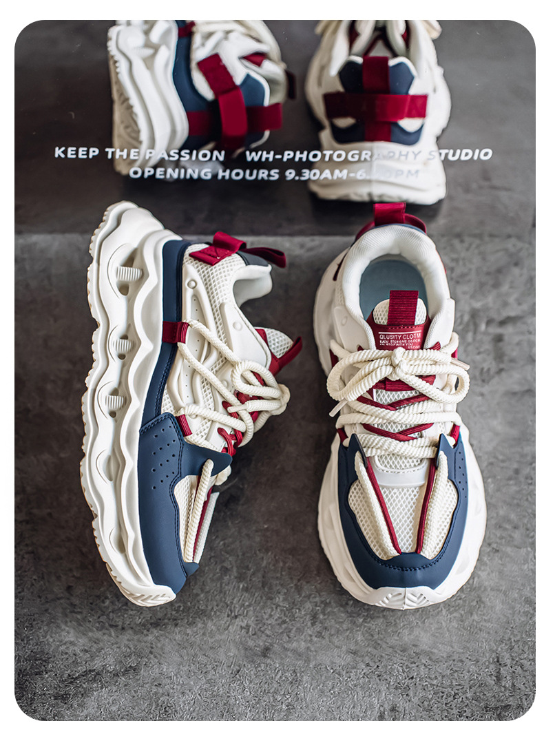 Sneakers casual da uomo con plateau e lacci – Scarpe sportive traspiranti detail 12