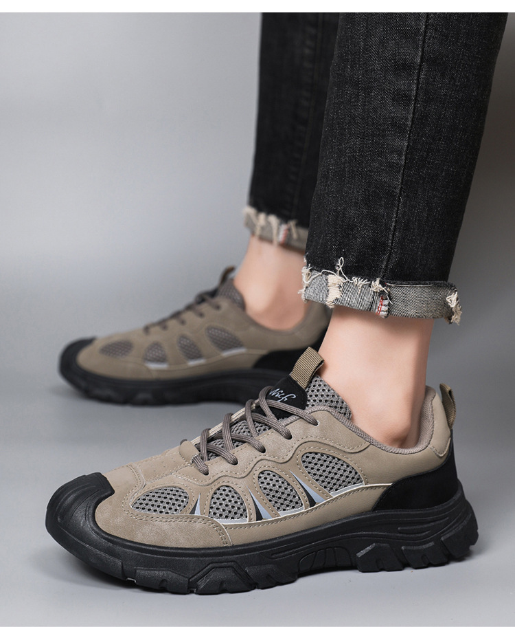 Atmungsaktive Herren-Freizeitschuhe mit Mesh und Schnürung für draußen detail 1