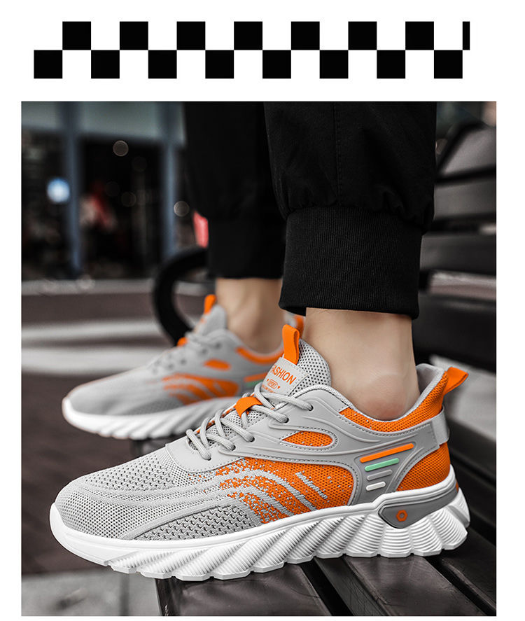 Men's Breathable Mesh Cushioned Running Shoes detail 5