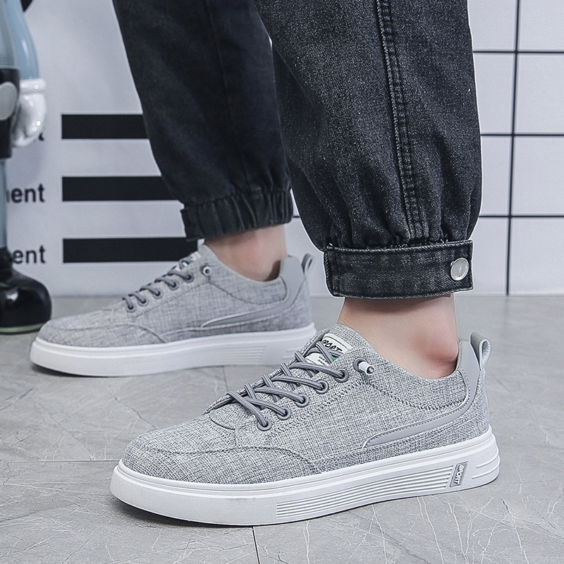 Scarpe casual stringate da uomo in tela traspirante 5