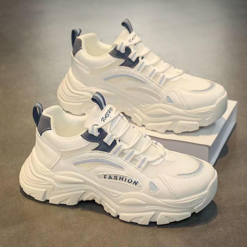Ademende platform sneakers voor heren met colourblock detail 1