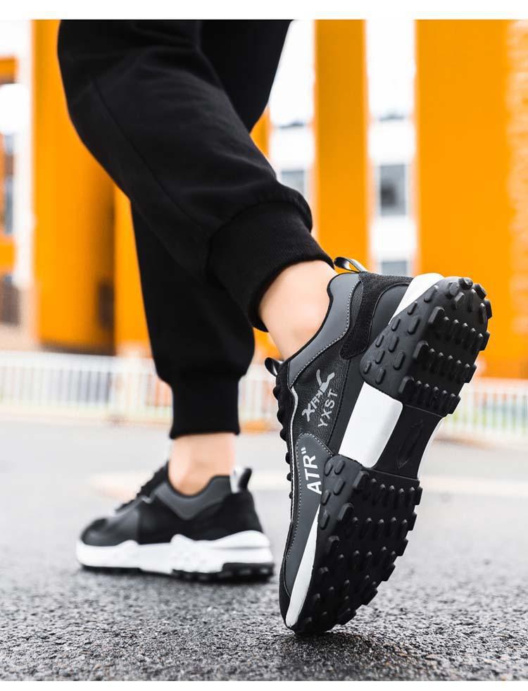 Chaussures casual pour hommes à lacets et semelle amortissante, color-block detail 15