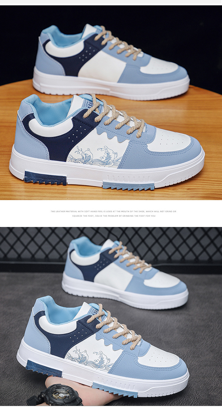 Skateschoenen voor heren met grafische print en vetersluiting detail 14
