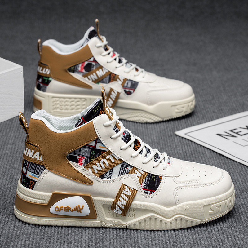 Sneakers alte da uomo stringate Scarpe casual da strada antiscivolo 2