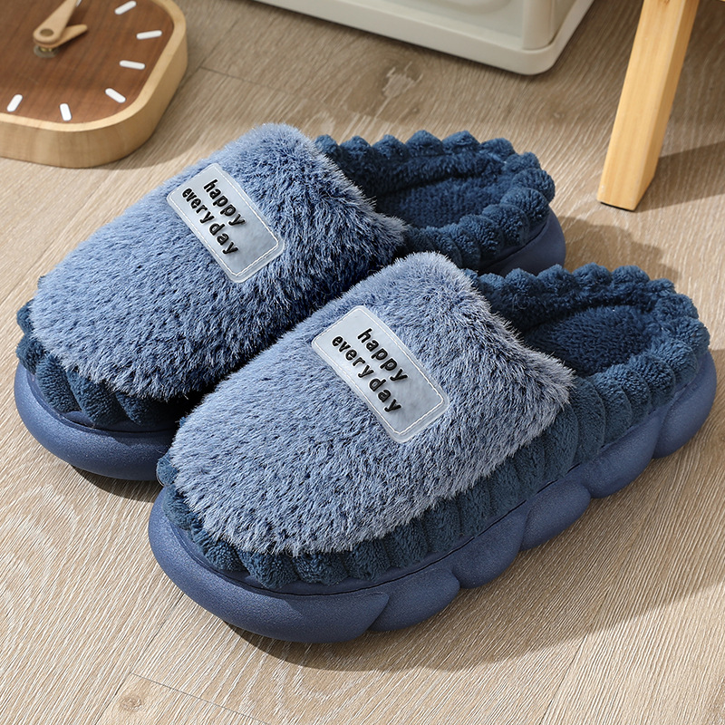 Chaussons Unisexe Chauds et Confortables à Plateforme en Peluche detail 4