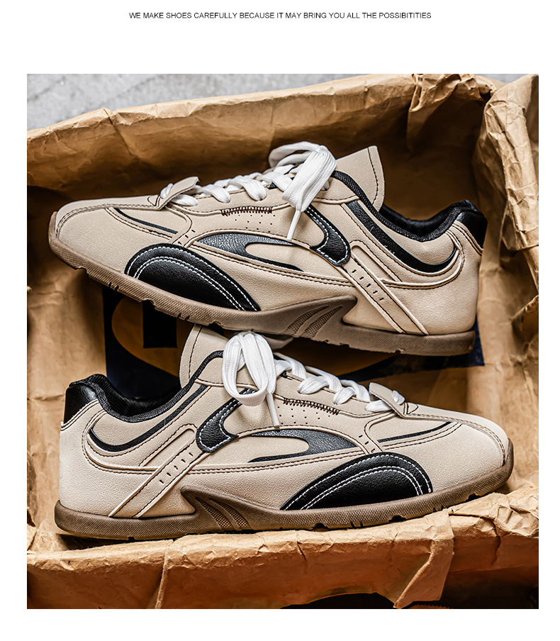 Zapatos casuales de hombre con cordones, transpirables y colorblock detail 8