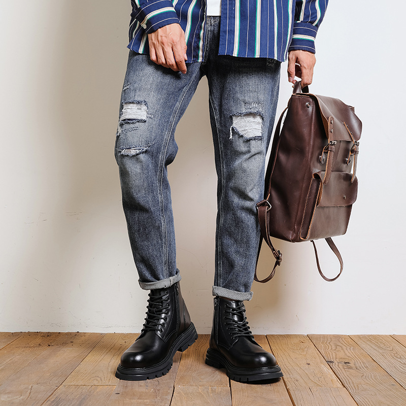 Rutschfeste Schnürstiefel aus Leder für Herren 4