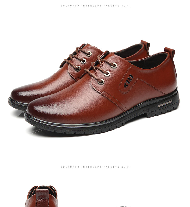 Elegante Schuhe für Herren aus Leder zum Schnüren mit rutschfester Sohle detail 5