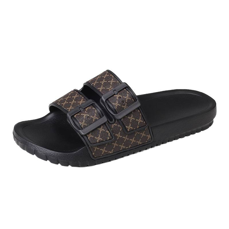 Casual heren slippers met open neus en dubbele gesp 6