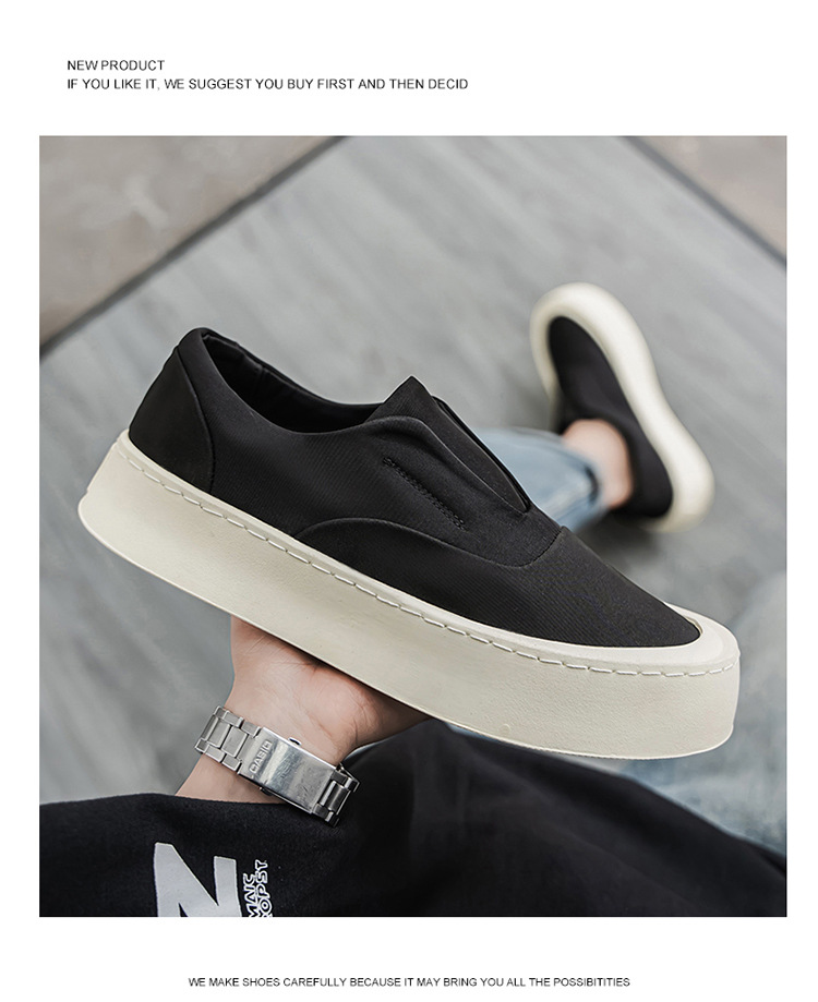 Zapatos casuales slip-on de lona con plataforma para hombre detail 14