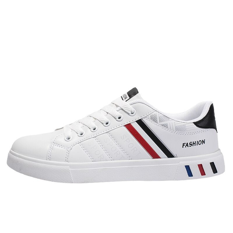 Chaussures casual à lacets à rayures en cuir PU pour hommes 6