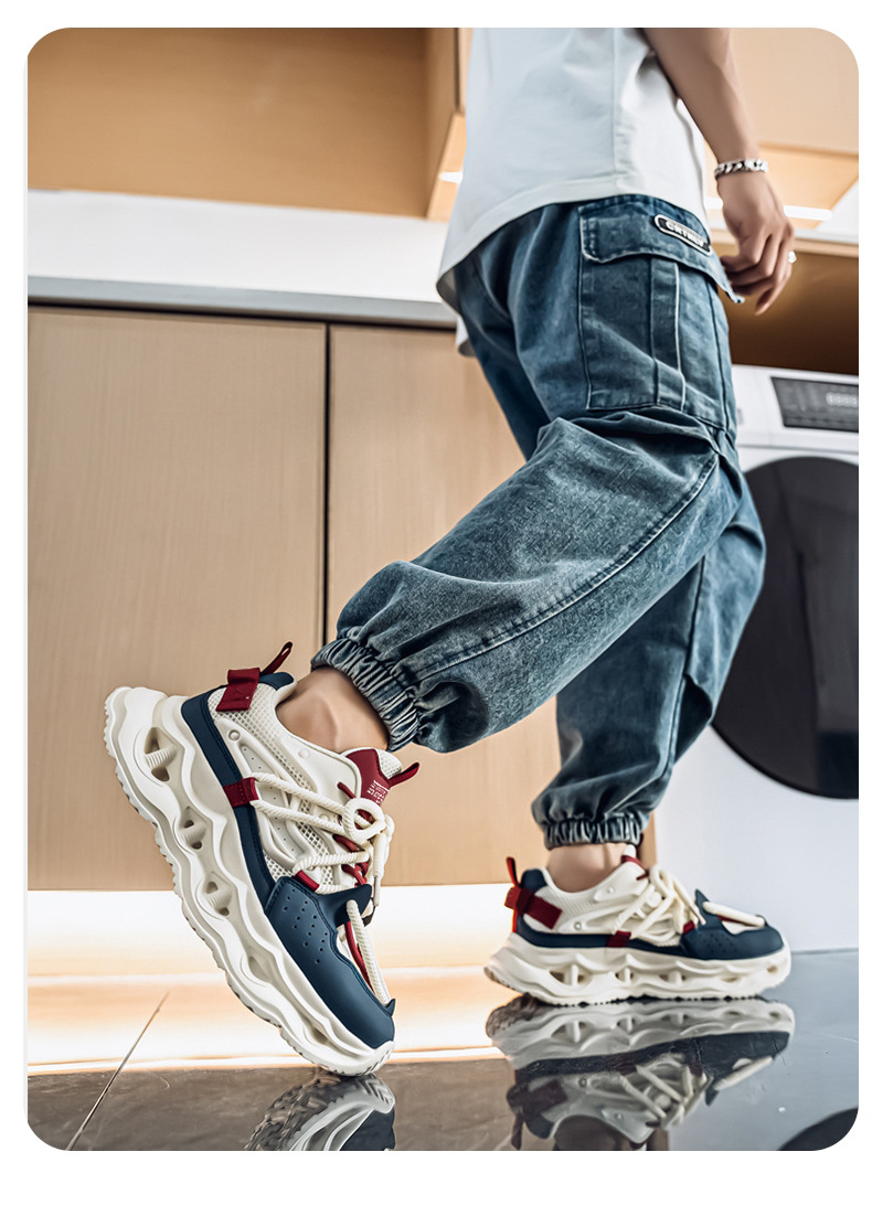 Sneakers casual da uomo con plateau e lacci – Scarpe sportive traspiranti detail 11